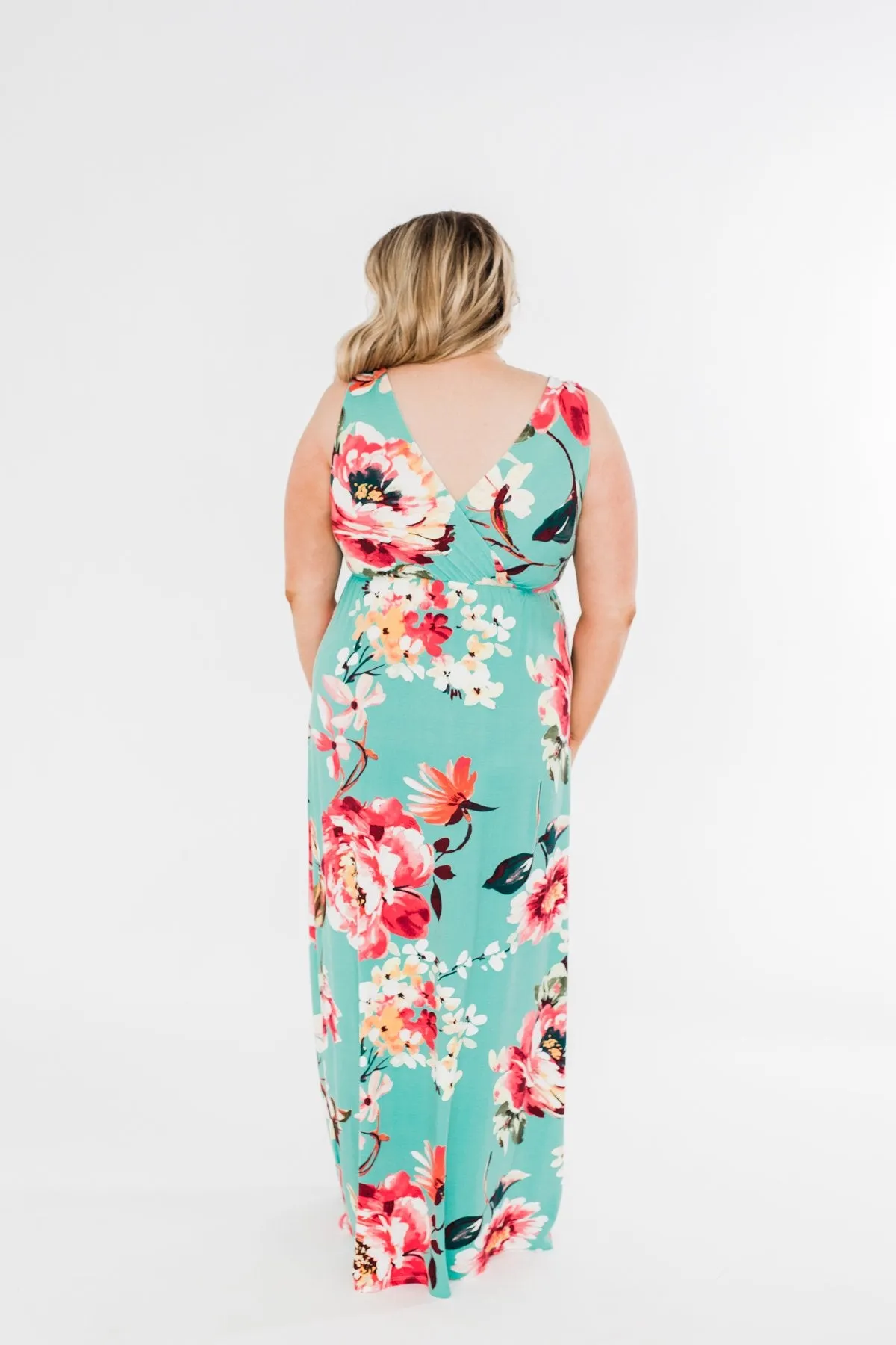 Miracle Of You Floral Maxi Dress- Mint