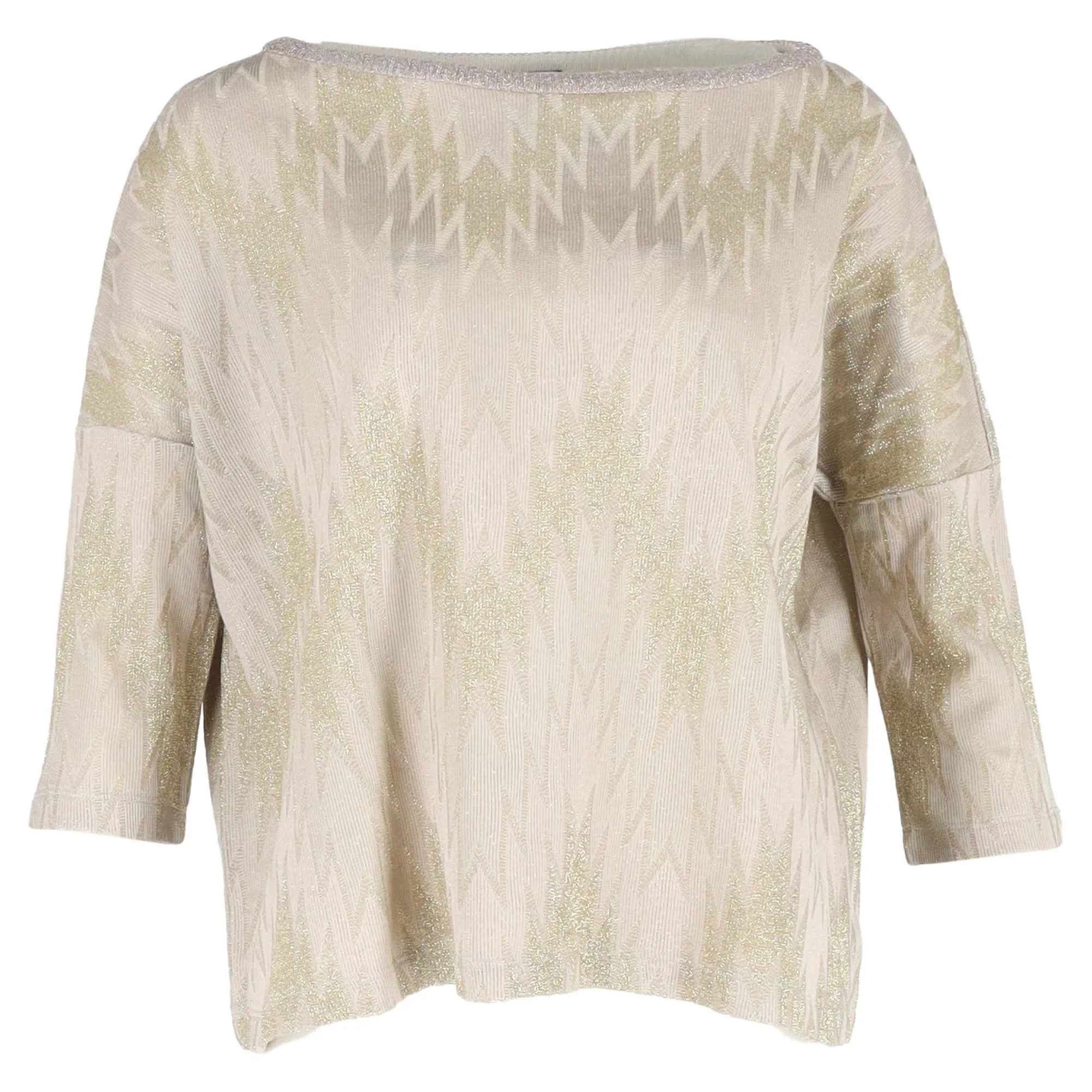 Missoni neckline quarter sleeve top