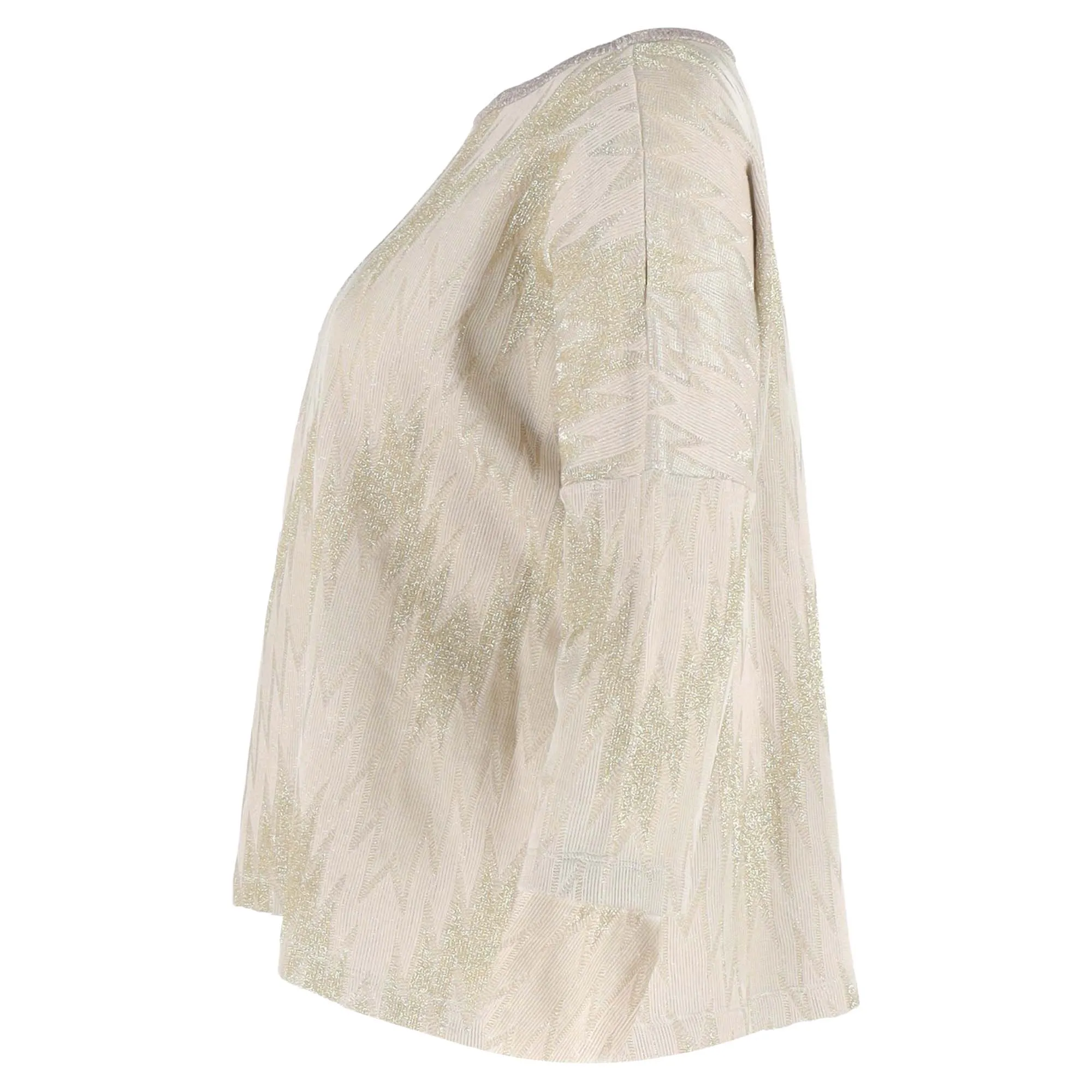 Missoni neckline quarter sleeve top