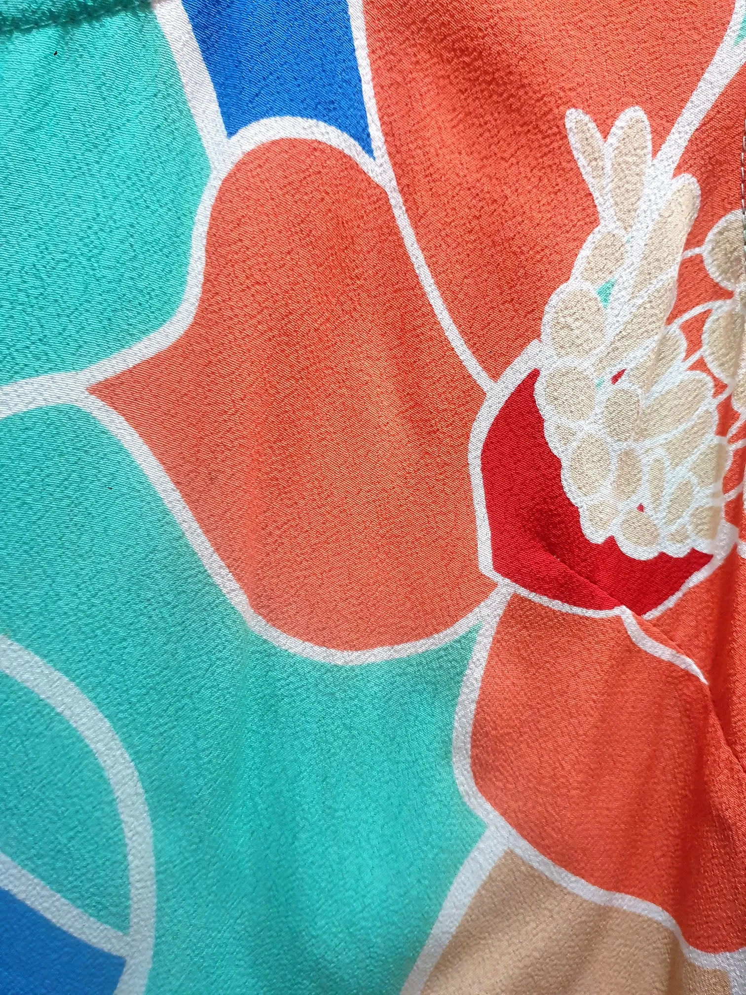 Mister Zimi aqua and orange print top size 10
