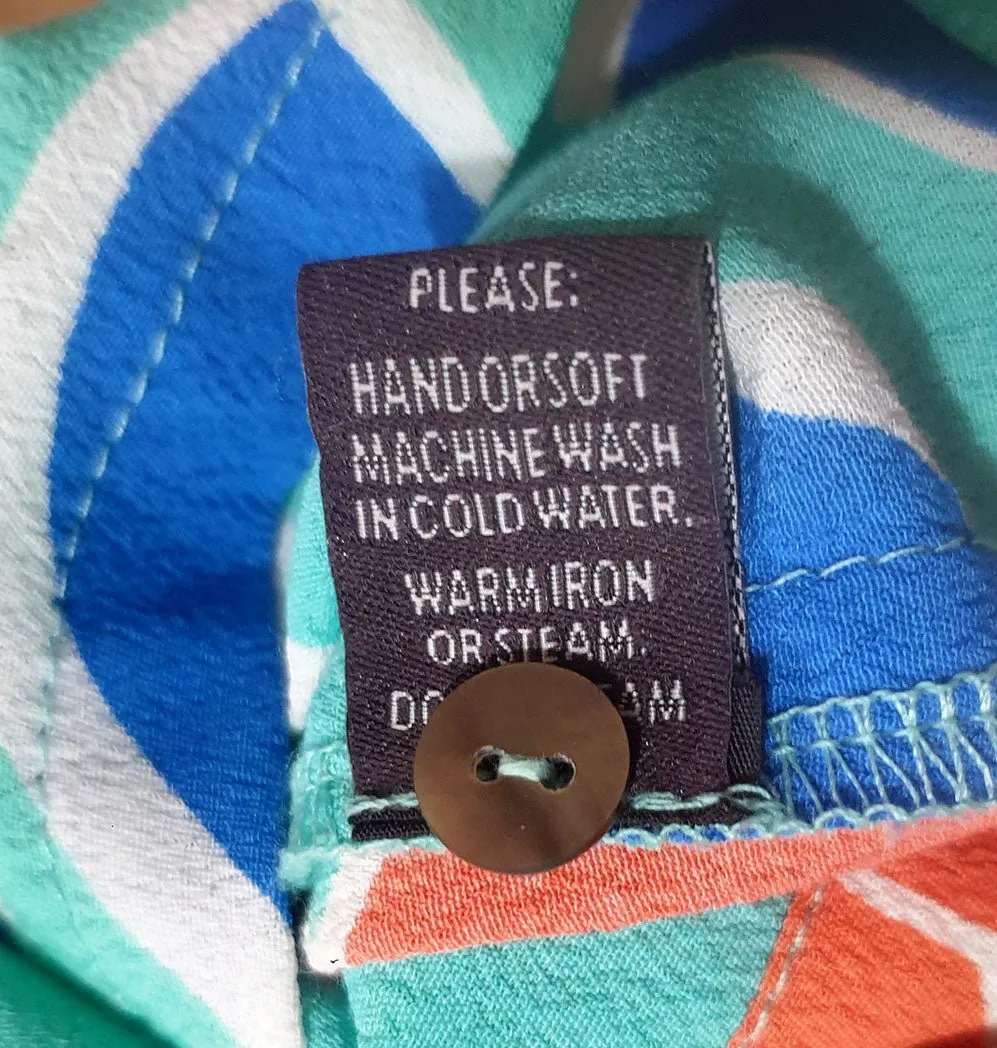 Mister Zimi aqua and orange print top size 10