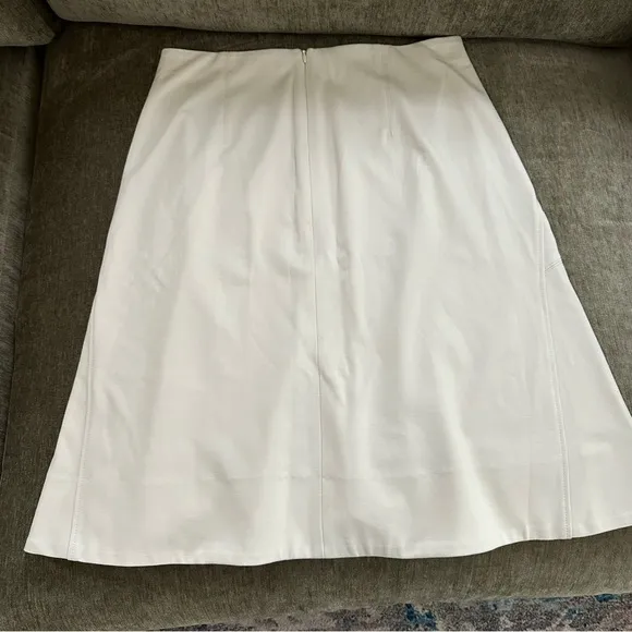 MM LAFLEUR NWT Astor Skirt Pearl White Mid Rise Knee Length A-line Flare