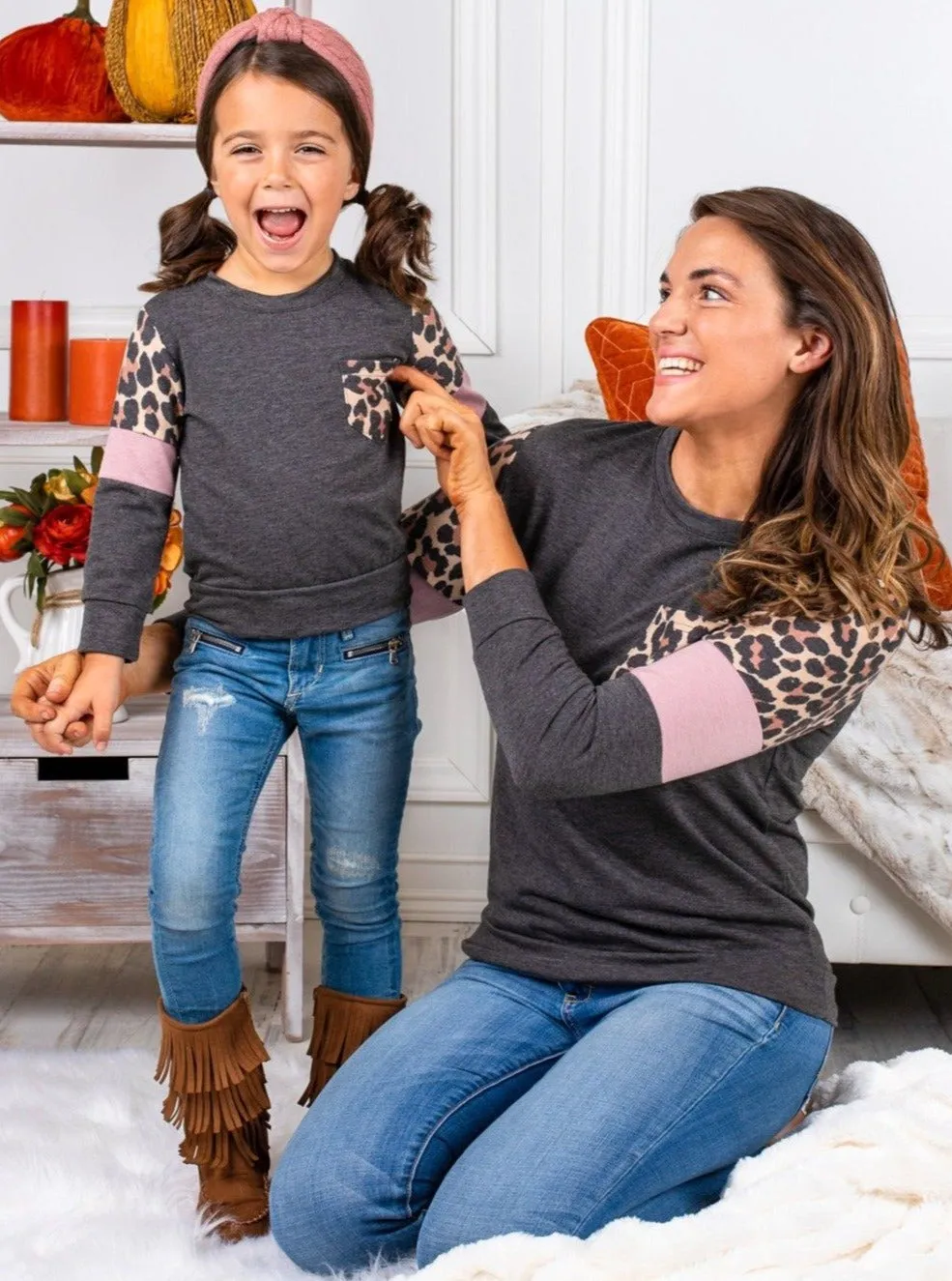 Mommy and Me Fierce Pocket Colorblock Sleeve Top