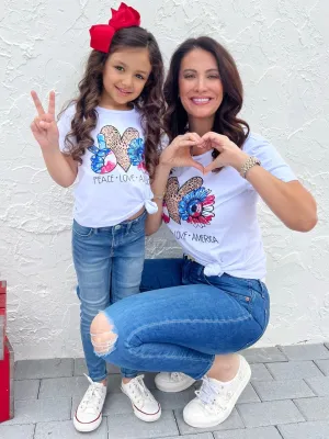 Mommy and Me Peace, Love, America Top