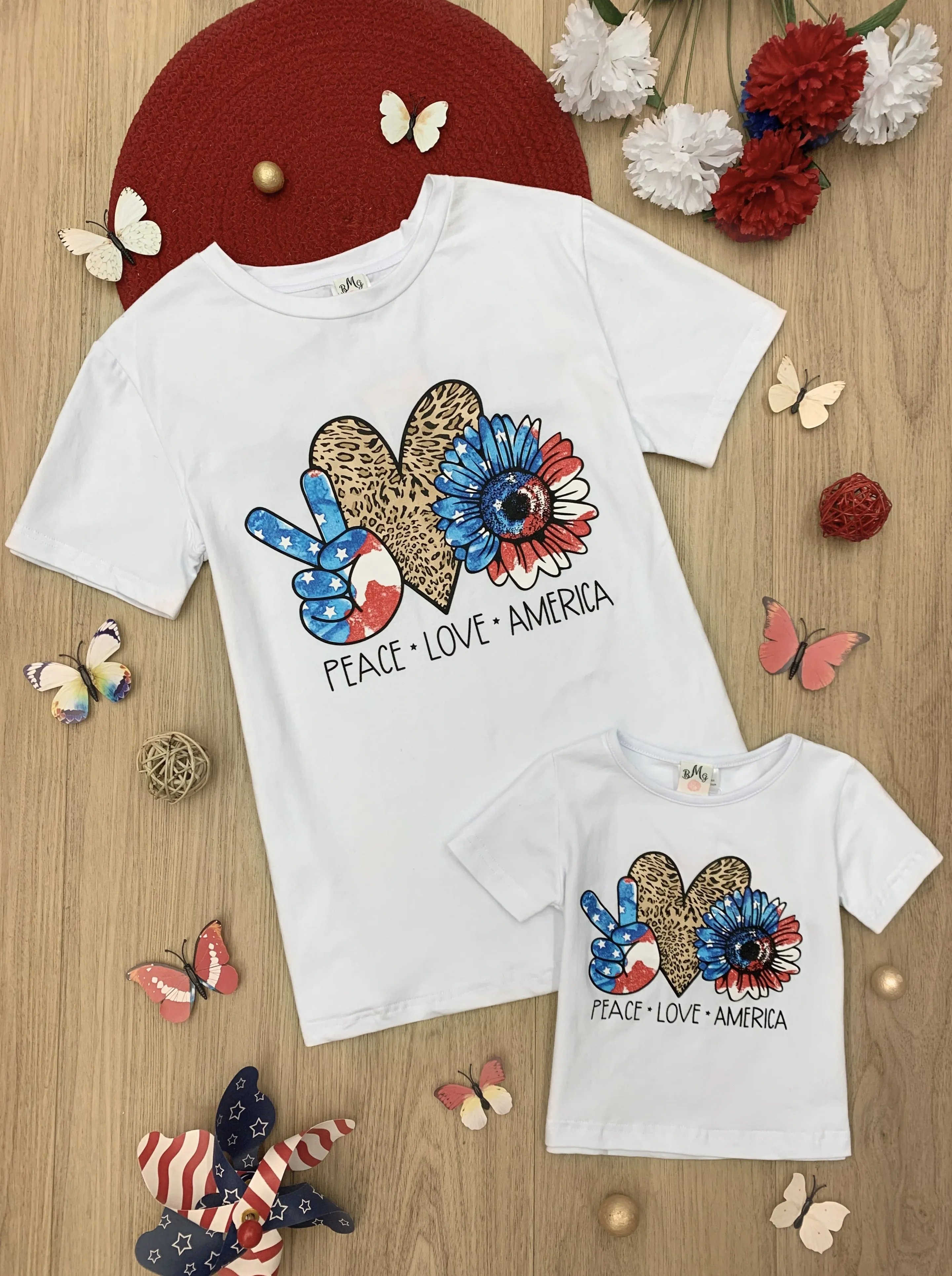 Mommy and Me Peace, Love, America Top