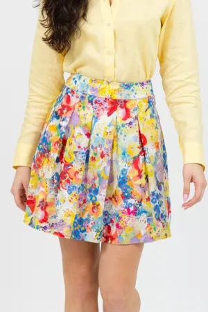Monaco Linen Skirt - Floral