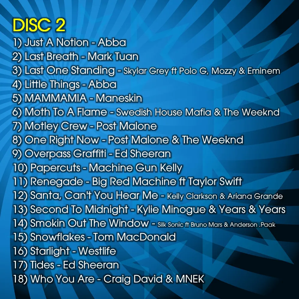 Mr Entertainer Karaoke Chart Hits Update - Winter 2021