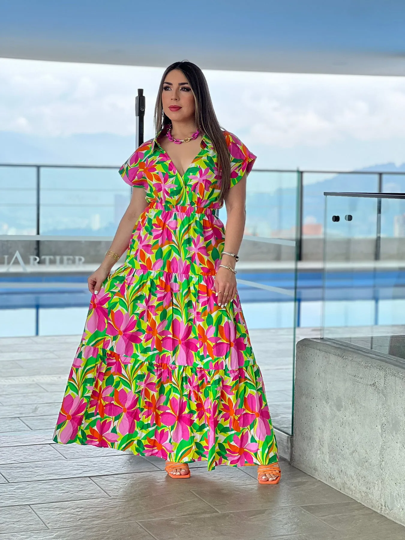 Multi Print Maxi Skirt