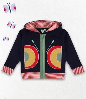Multicoloured Butterfly Applique Hoodie
