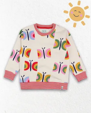 Multicoloured Butterfly Print Sweatshirt