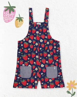 Multicoloured Strawberry Print Dungarees