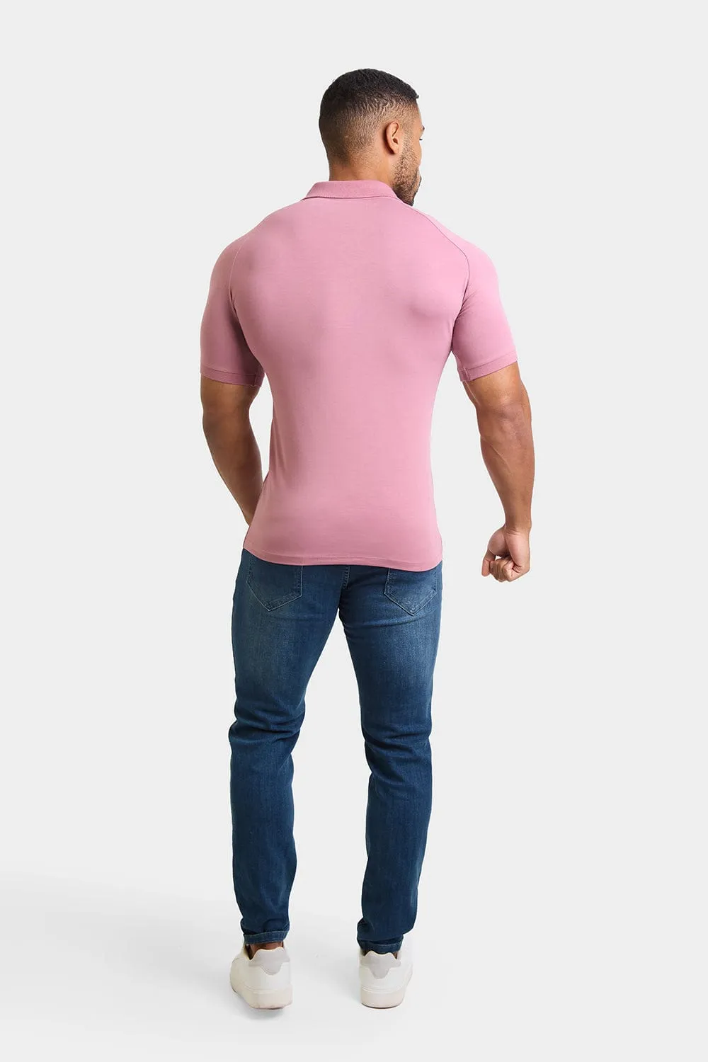 Muscle Fit Polo Shirt in Wood Rose