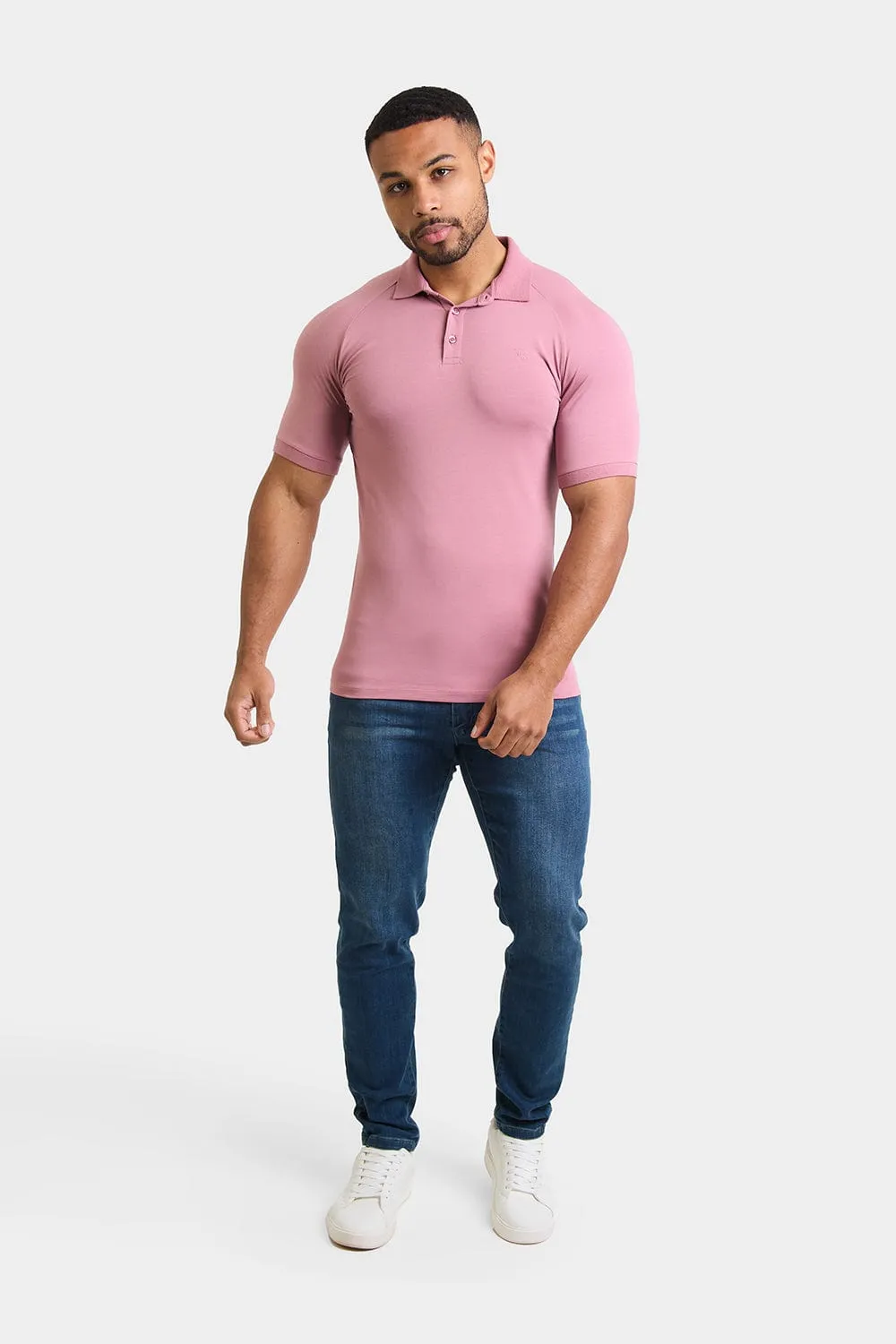 Muscle Fit Polo Shirt in Wood Rose
