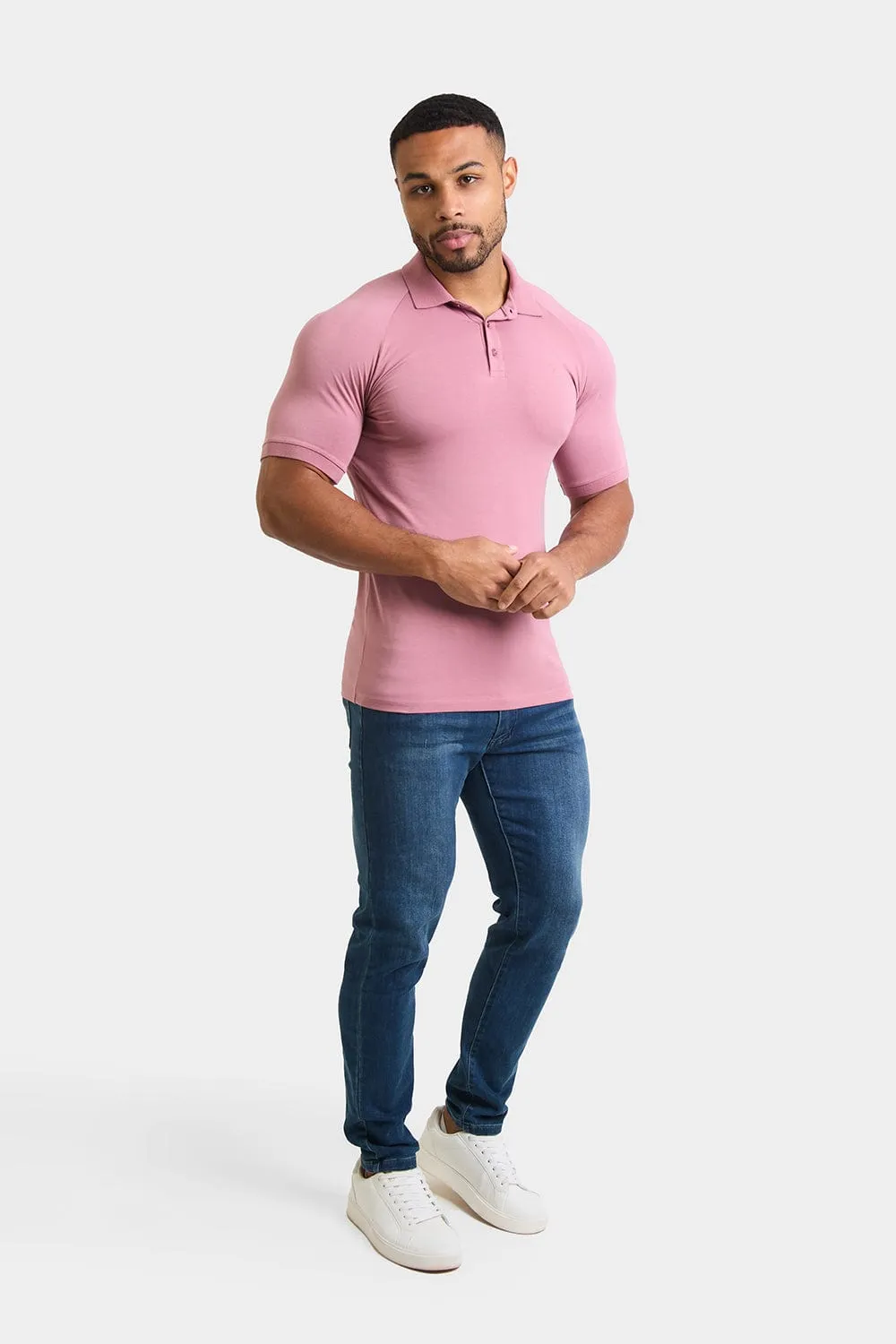 Muscle Fit Polo Shirt in Wood Rose