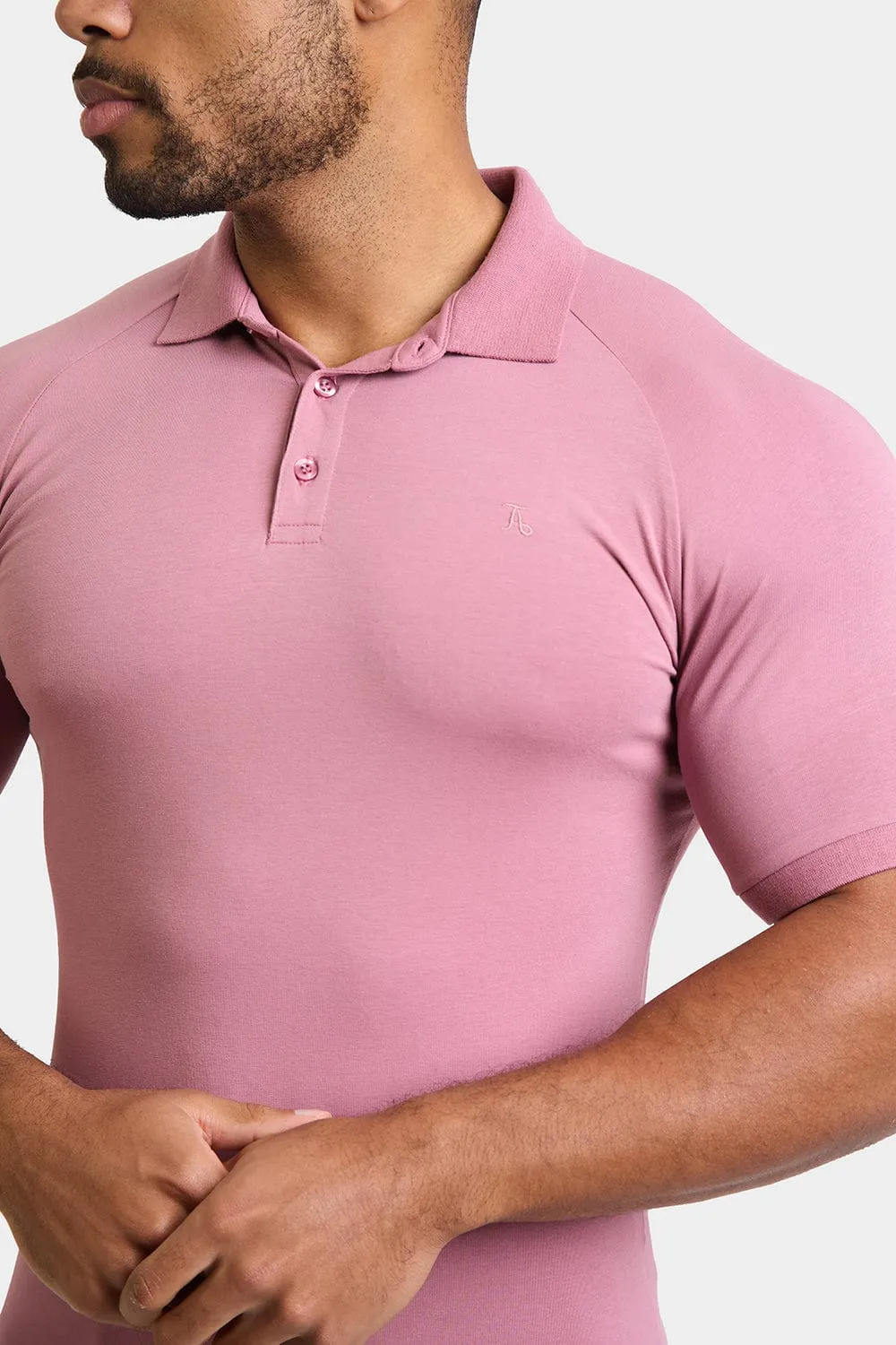 Muscle Fit Polo Shirt in Wood Rose
