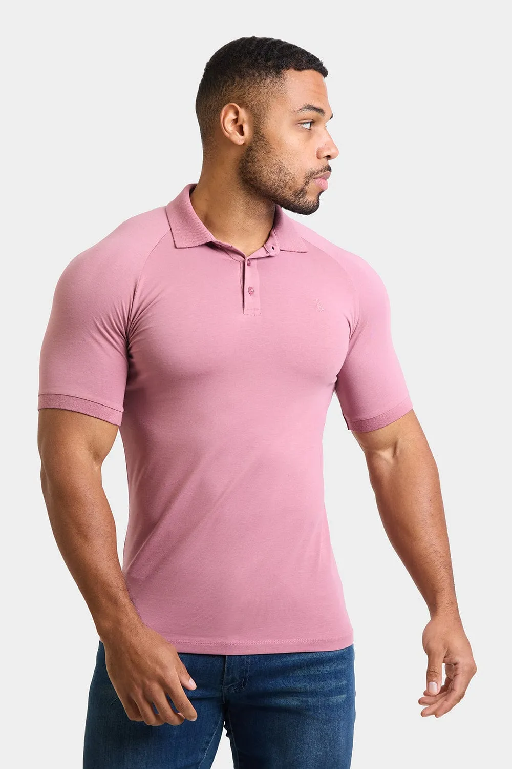 Muscle Fit Polo Shirt in Wood Rose