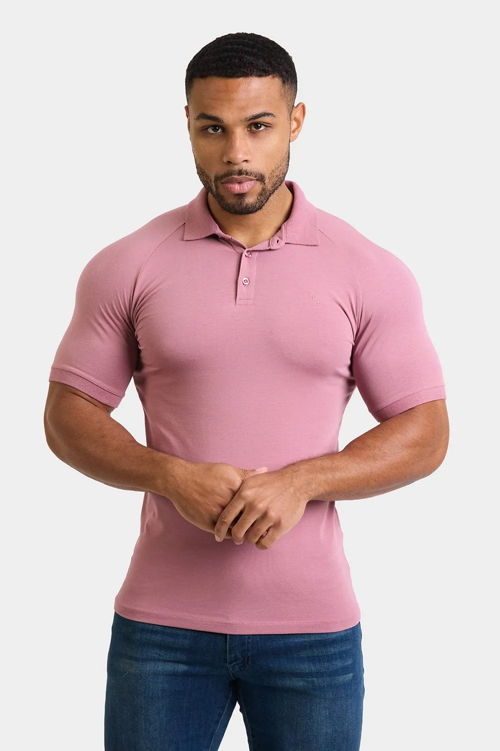 Muscle Fit Polo Shirt in Wood Rose