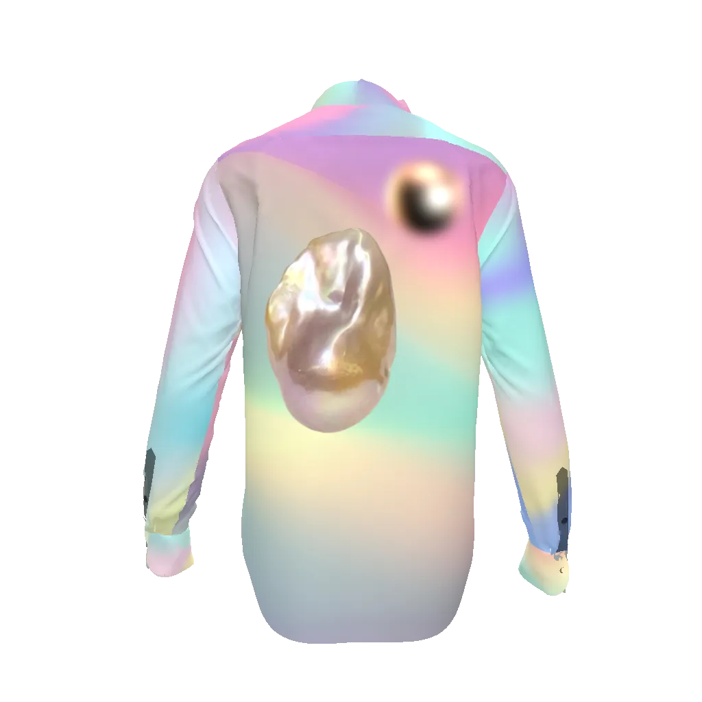 Muva Pearl Print Charmeuse Button-Up