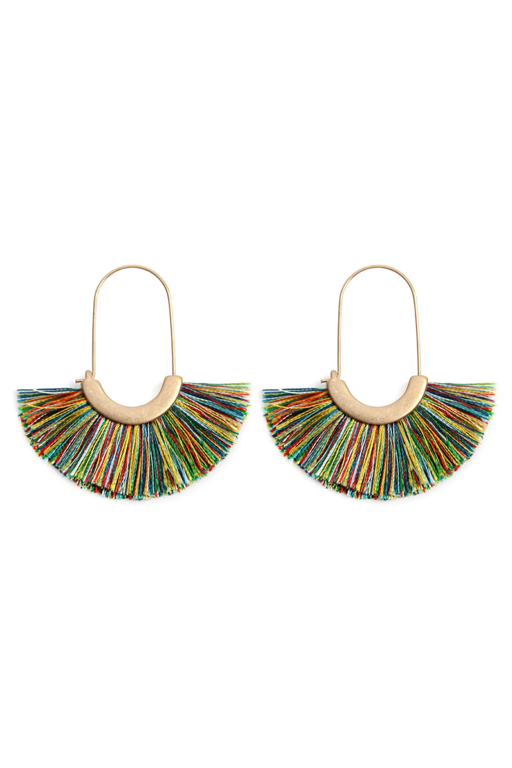 MYE1038 - FAN SHAPE DROP HOOP EARRINGS