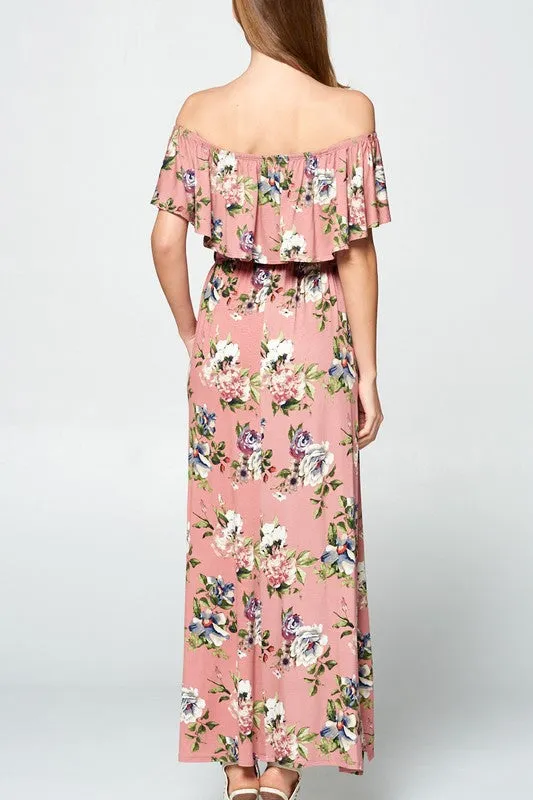 MYKONOS FLORAL MAXI DRESS IVORY