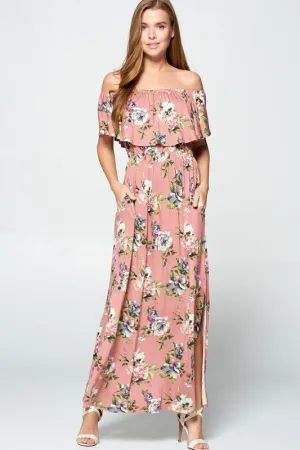 MYKONOS FLORAL MAXI DRESS IVORY