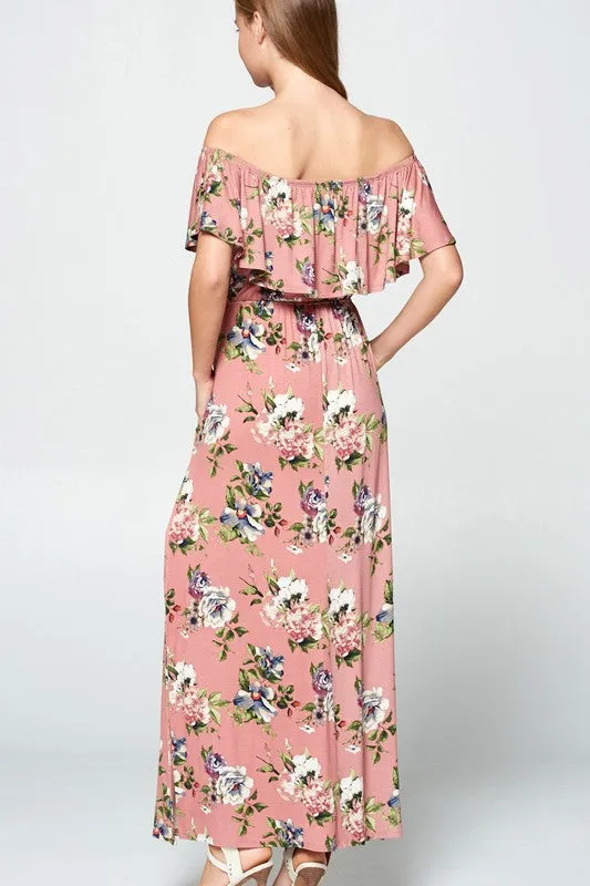 MYKONOS FLORAL MAXI DRESS IVORY