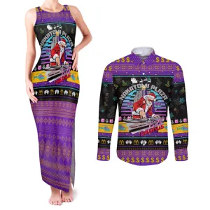 Nakatomi Plaza Christmas Party 1988 Couples Matching Tank Maxi Dress and Long Sleeve Button Shirts DJ Satan Claus DT02