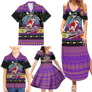 Nakatomi Plaza Christmas Party 1988 Family Matching Summer Maxi Dress and Hawaiian Shirt DJ Satan Claus DT02