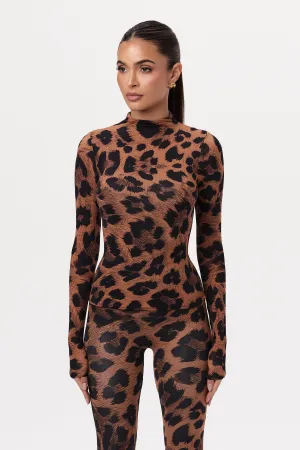 Naked Print Turtleneck Top