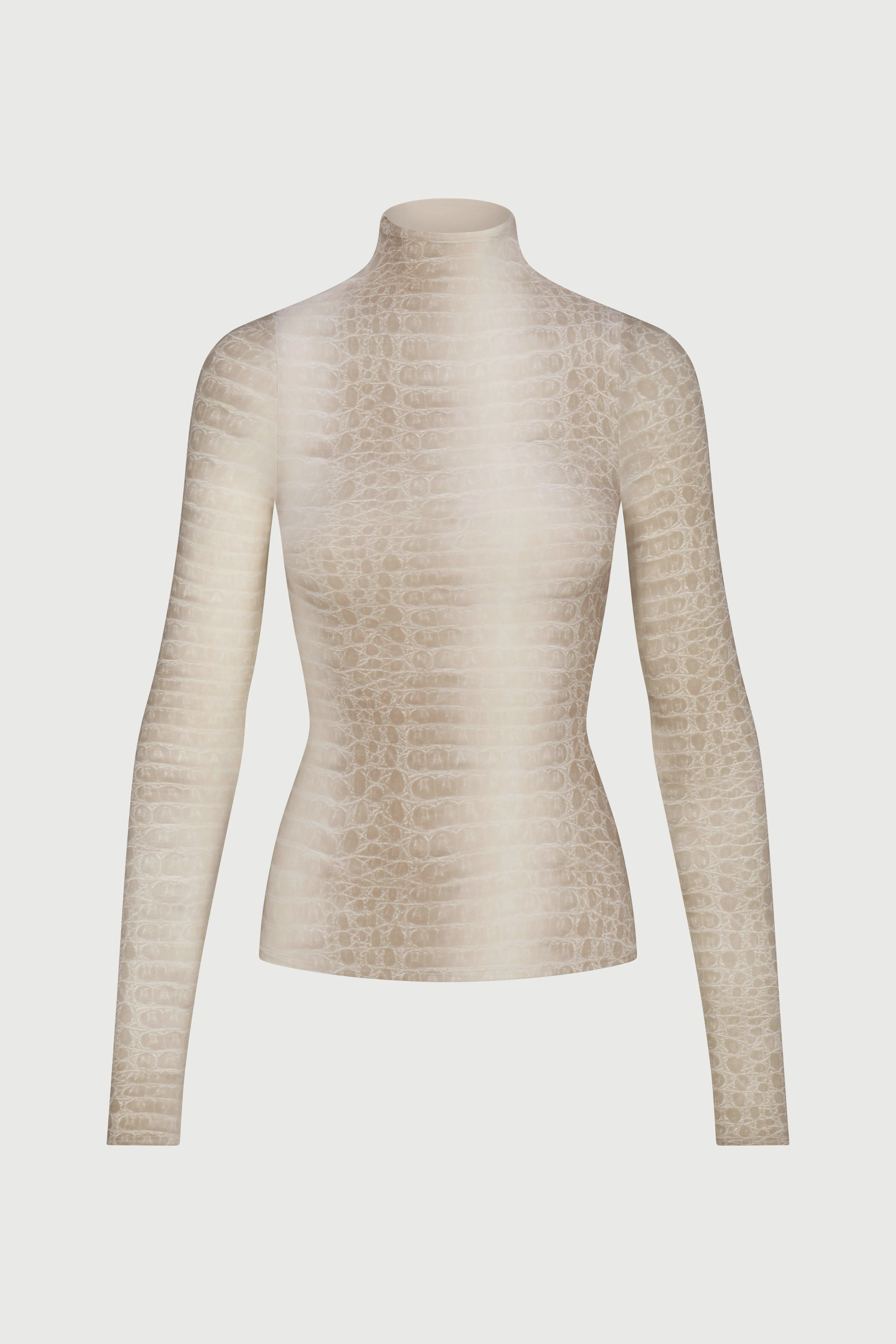 Naked Print Turtleneck Top