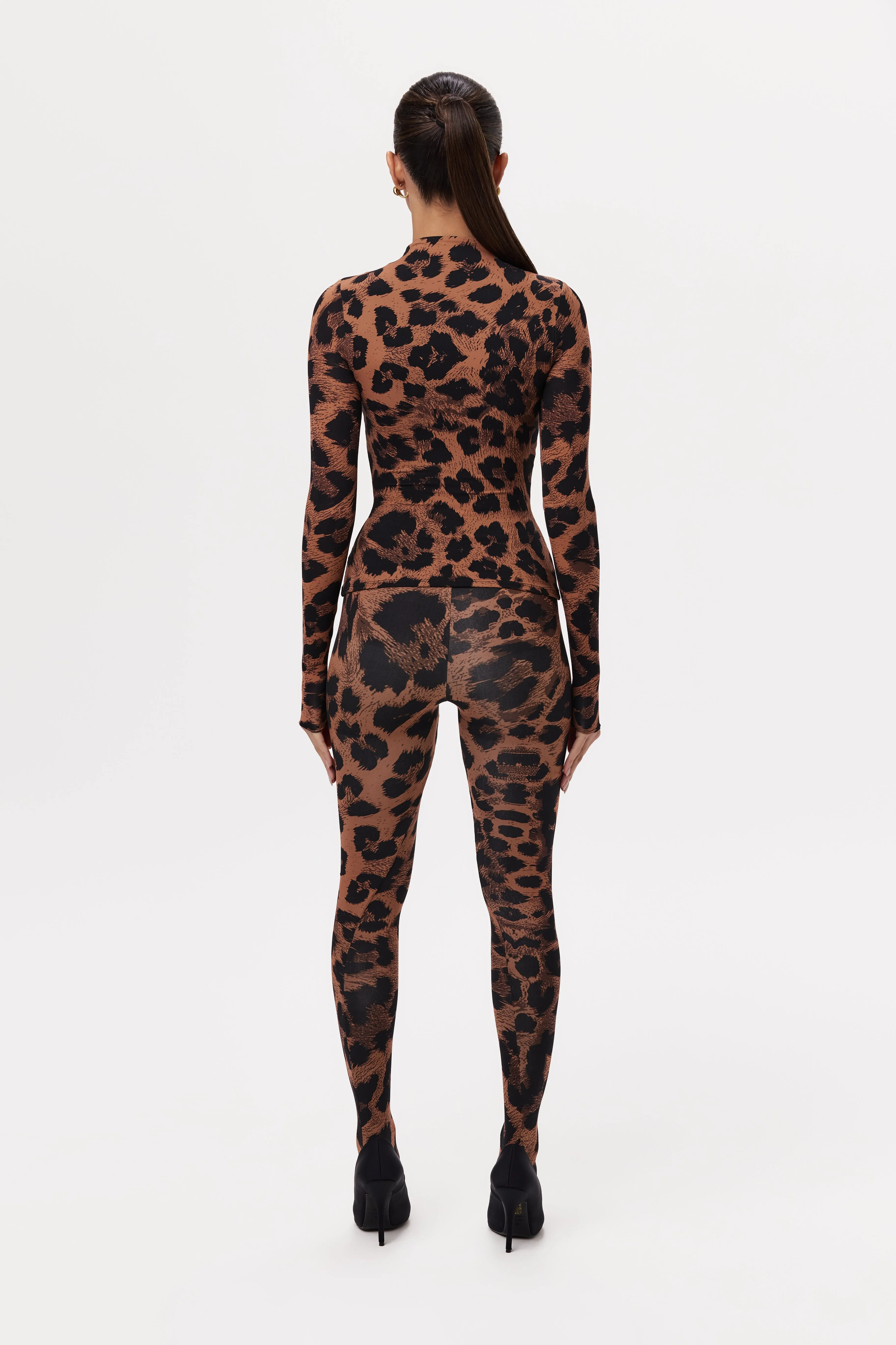 Naked Print Turtleneck Top