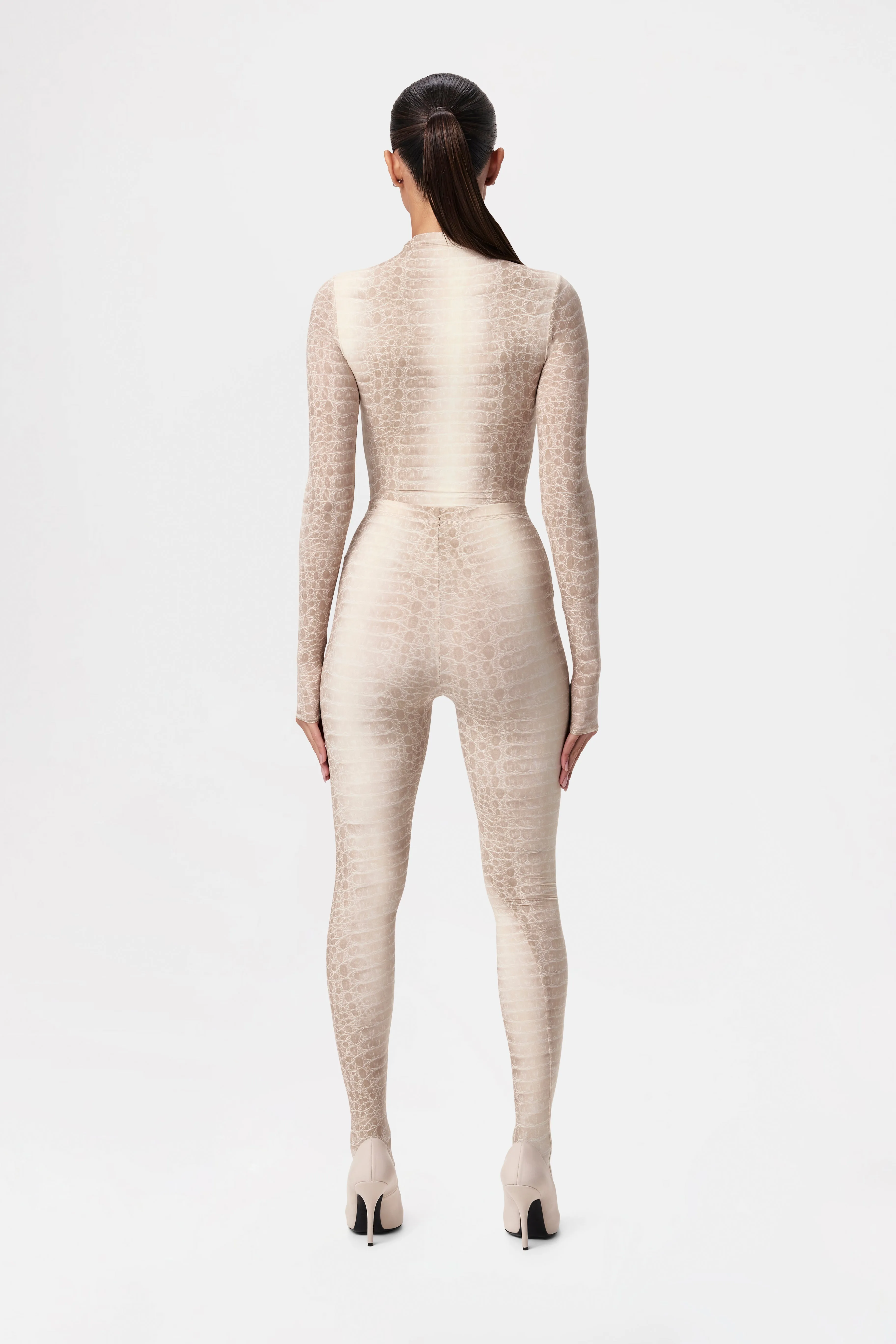 Naked Print Turtleneck Top
