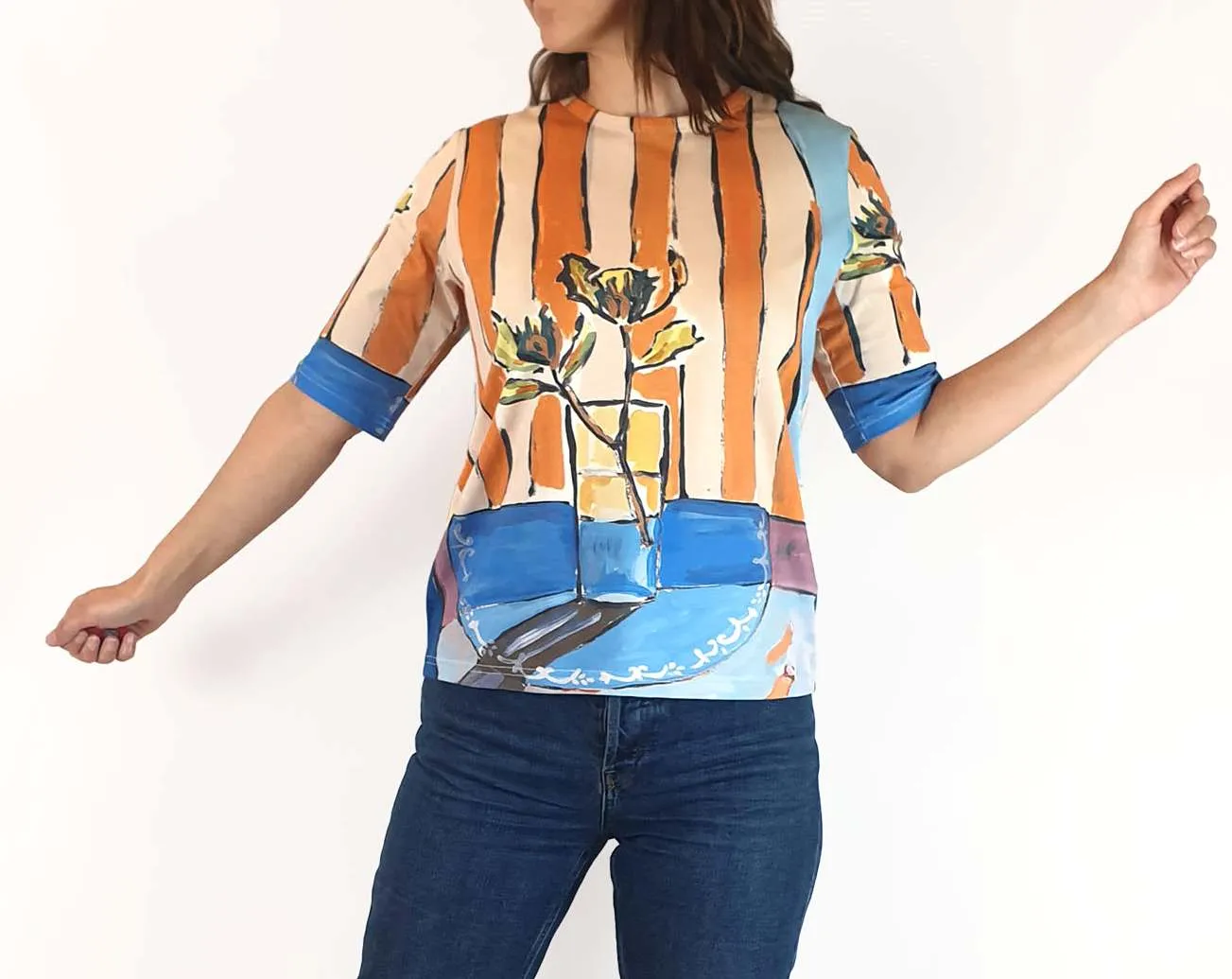 Nancybird vase print top size 8