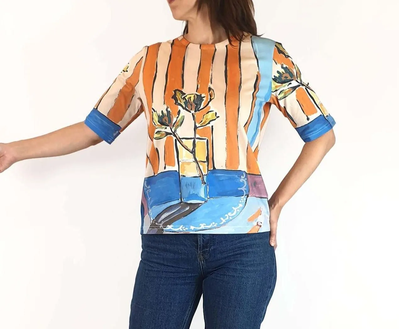 Nancybird vase print top size 8
