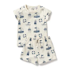 Nautical Bear Organic Short Sleeved Pyjamas