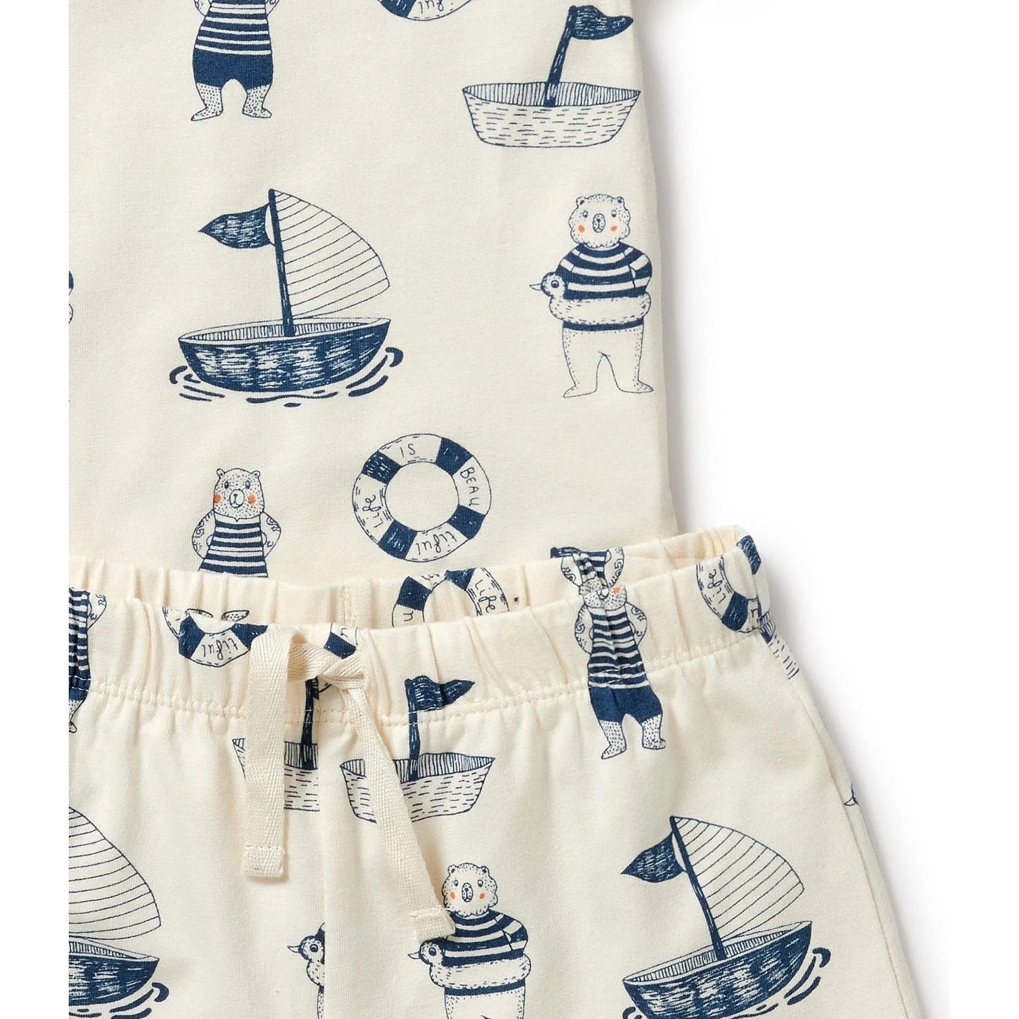 Nautical Bear Organic Short Sleeved Pyjamas