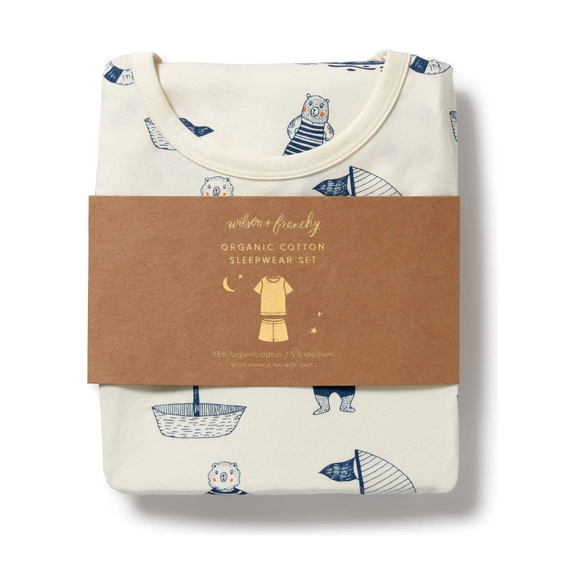 Nautical Bear Organic Short Sleeved Pyjamas