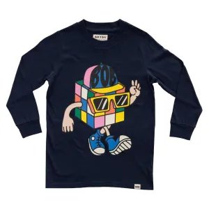 Navy Cube Boy Tee