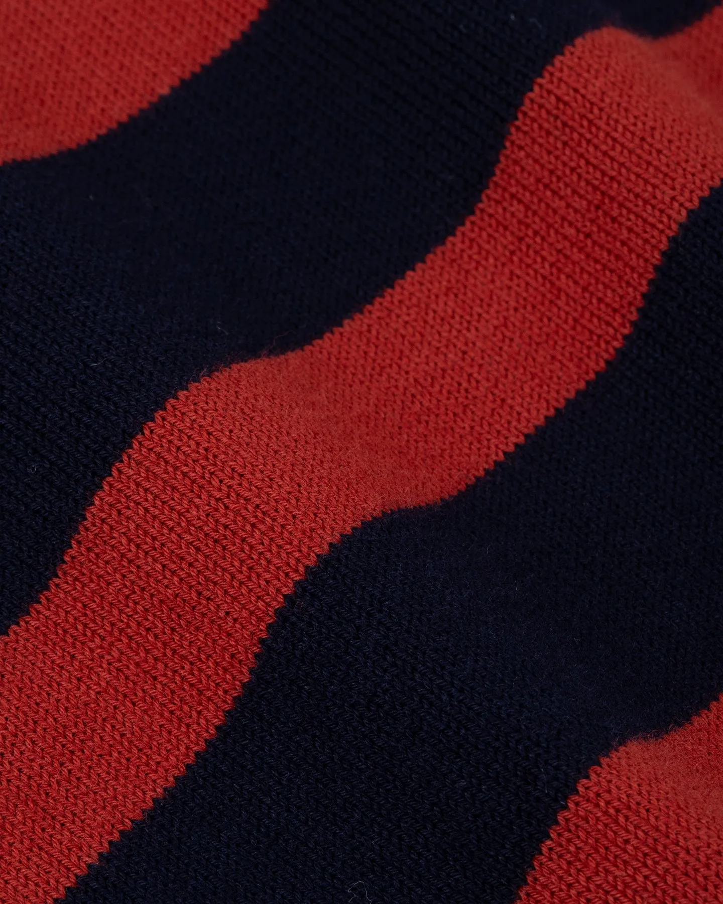 Navy Red Striped Cotton Skipper Polo