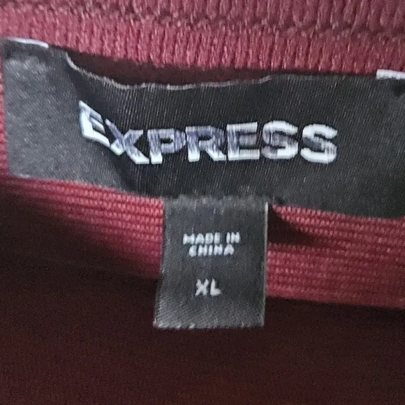 NEW! EXPRESS Wine High Waisted Knit Pencil Midi Skirt Side Slit XL.