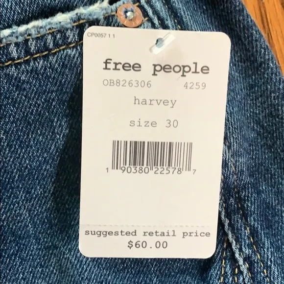 NEW Free People Distressed A-Line Denim Skirt