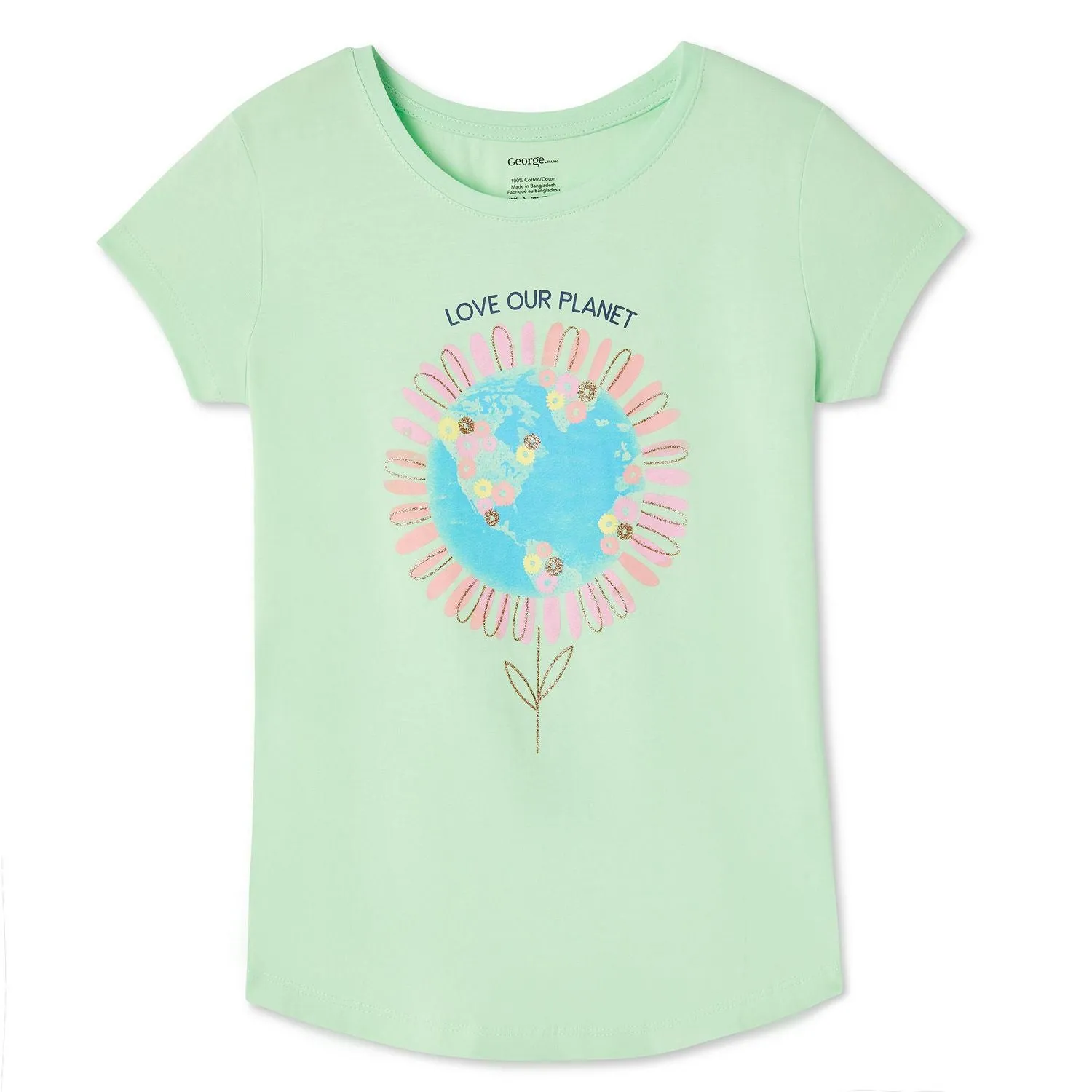 New George Girls' Short Sleeve Screen Tee, Sz M 7-8