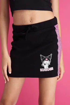 New Girl Order x Kuromi Contrast Leopard Print Mini Skirt