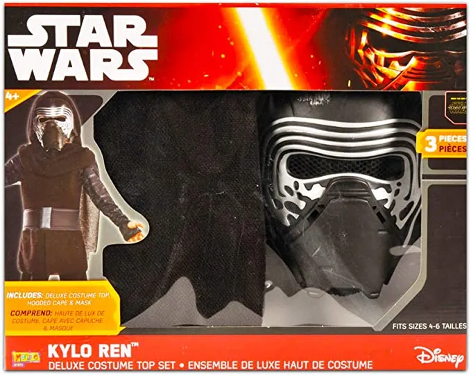 New in Box! Kid's Star Wars Kylo Ren Deluxe Costume Top Set, Size 4-6