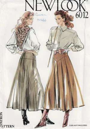 New Look 6012 Womens High Waisted Yoked Pleated Skirts 1980s Vintage Sewing Pattern Sizes 8 - 18 UNCUT factory Folded