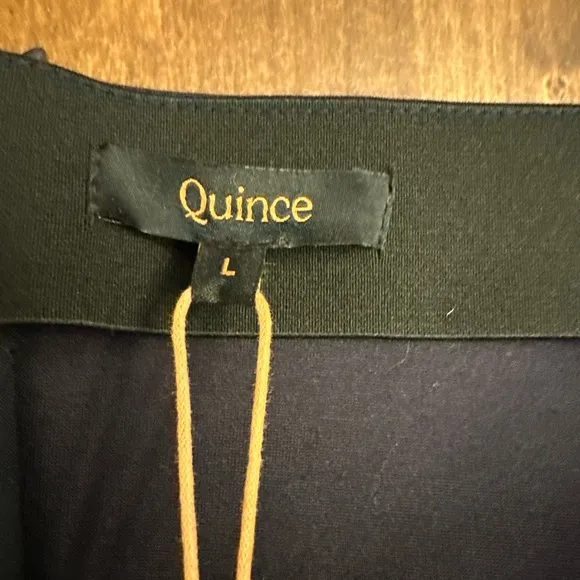 New Quince Pencil Skirt Large Navy Blue Interview Office Academia Preppy Stretch