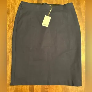 New Quince Pencil Skirt Large Navy Blue Interview Office Academia Preppy Stretch