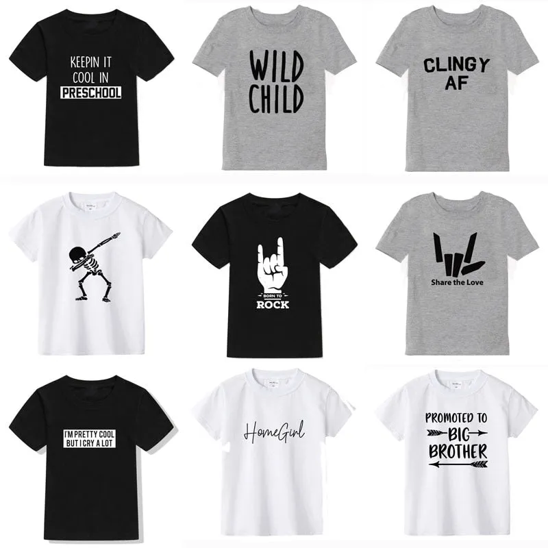 New Summer Boys T Shirt Fashion Print Kids T Shirt For Boy Cotton Short Sleeve Baby Girls T Shirt Children's Clothes Brand