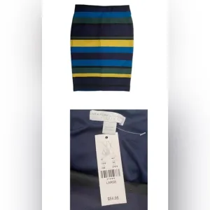 New York &amp; Company  Stretch Striped Pancil Skirt  Women’s size Large