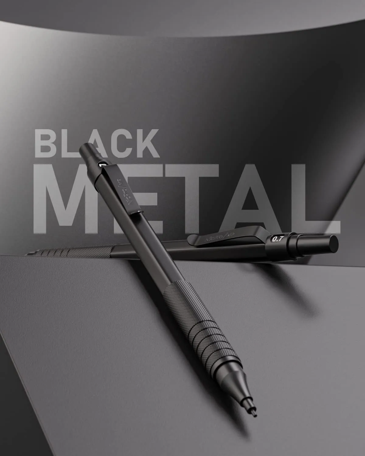 Nicpro 0.7 mm Mechanical Pencils Set with Case, 3 Metal Artist Pencil With 8 Tube HB Lead Refills, 3 Erasers, 9 Eraser Refills For Architect Art Writing Drafting Drawing, Engineering, Sketching, Black